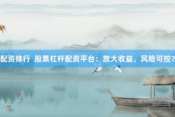 配资排行  股票杠杆配资平台：放大收益，风险可控？