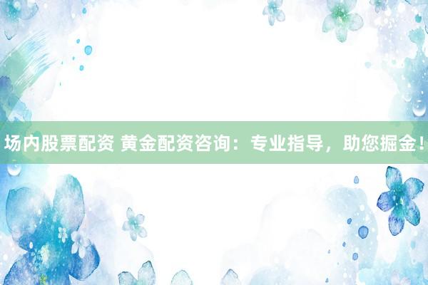 场内股票配资 黄金配资咨询：专业指导，助您掘金！