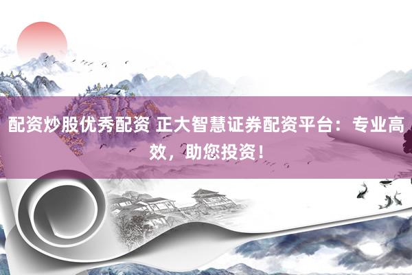 配资炒股优秀配资 正大智慧证券配资平台：专业高效，助您投资！