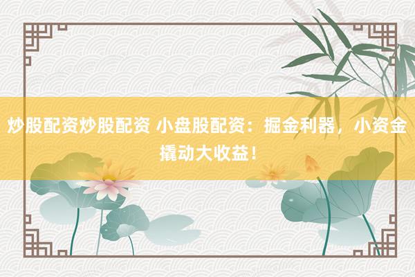 炒股配资炒股配资 小盘股配资：掘金利器，小资金撬动大收益！