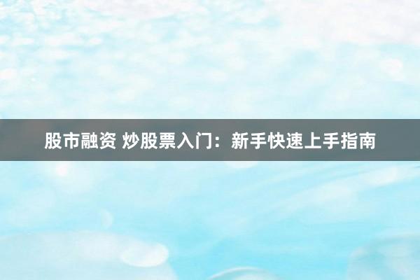 股市融资 炒股票入门：新手快速上手指南