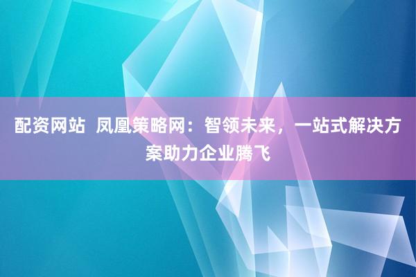 配资网站  凤凰策略网：智领未来，一站式解决方案助力企业腾飞