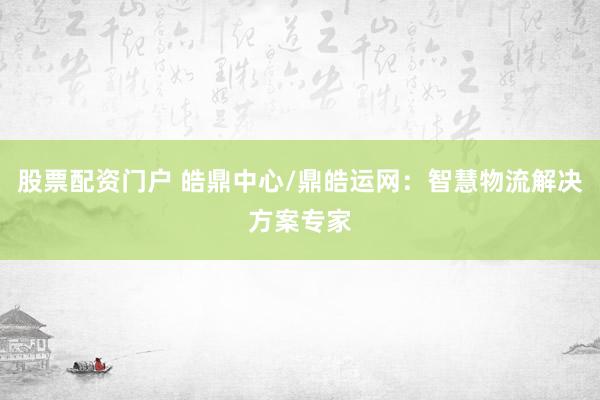 股票配资门户 皓鼎中心/鼎皓运网：智慧物流解决方案专家